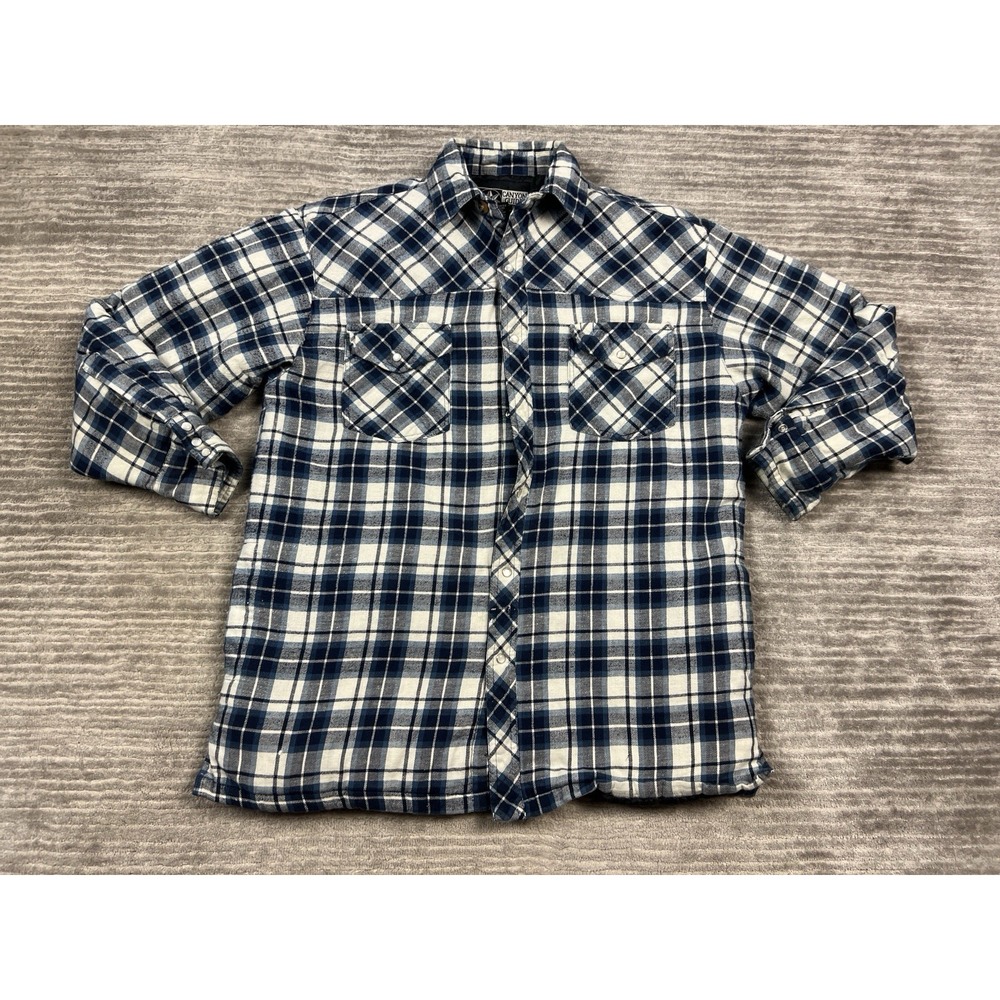 Canyon Guide Outfitters Shacket Mens Medium M Blue Flannel Shirt Jacket